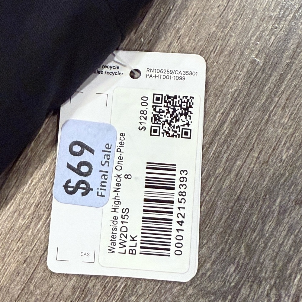 Lululemon Black Waterside High-neck one-piece swimsuit medium bum coverage 8 - Picture 7 of 10